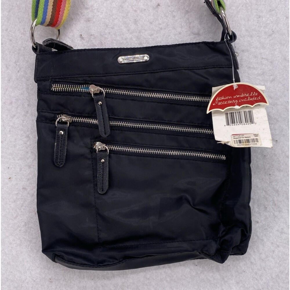 Franco Sarto Organization Over The Rainbow Black Crossbody Bag NWT Travel Retro - Picture 12 of 16